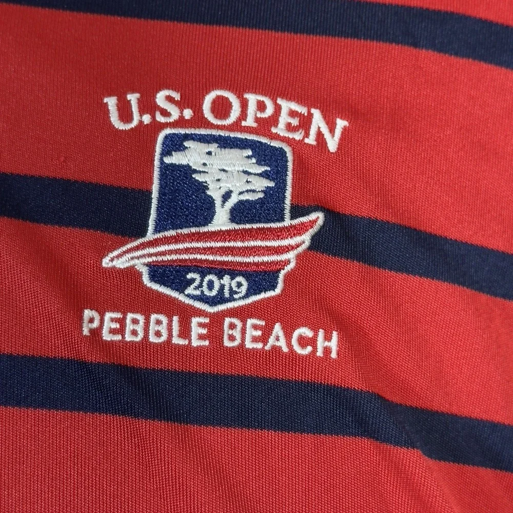 Polo Golf Ralph Lauren Shirt Men's M Striped US Open 2019 Pebble Beach USGA‎